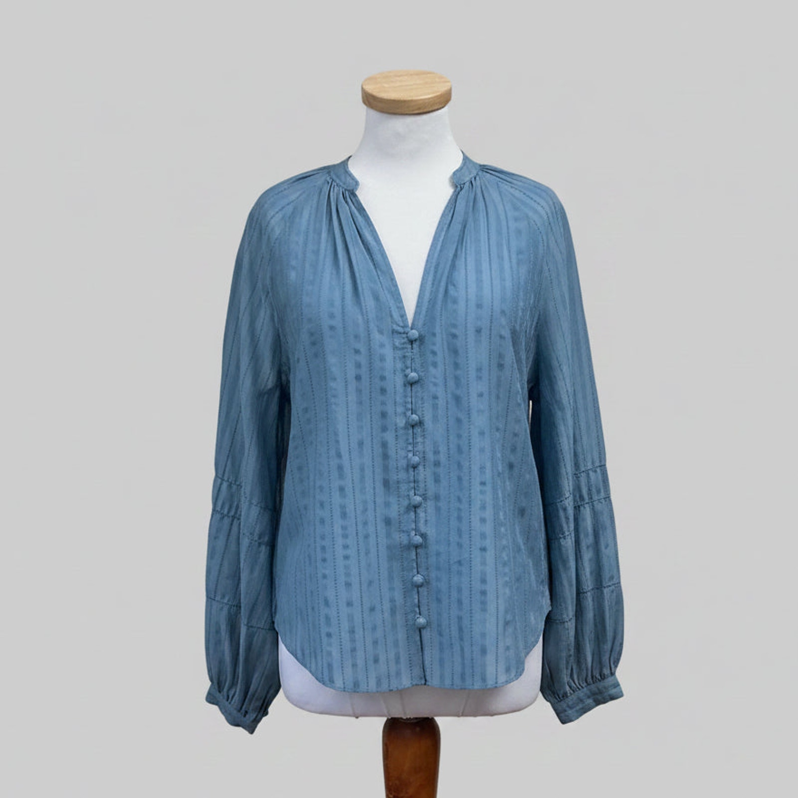 Veronica Beard Blue Ailani Cotton & Silk Blouse, Size 2, New Without Tags!
